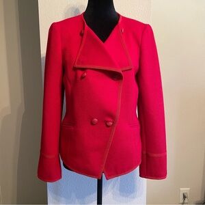 Talbots Vibrant Red Double-Breasted Blazer
